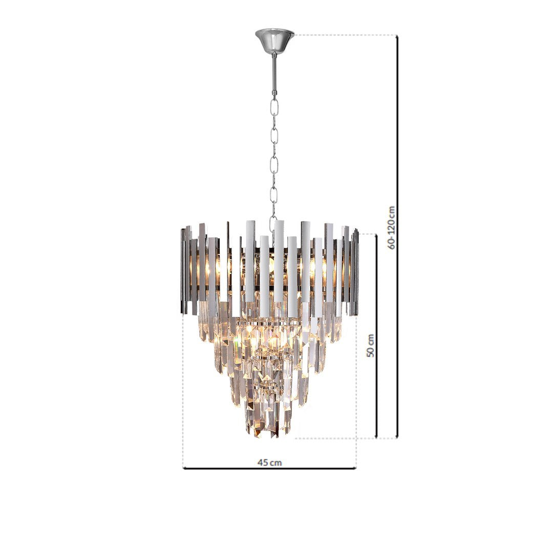 Viseća svjetiljka/luster ASPEN 9xE14, krom