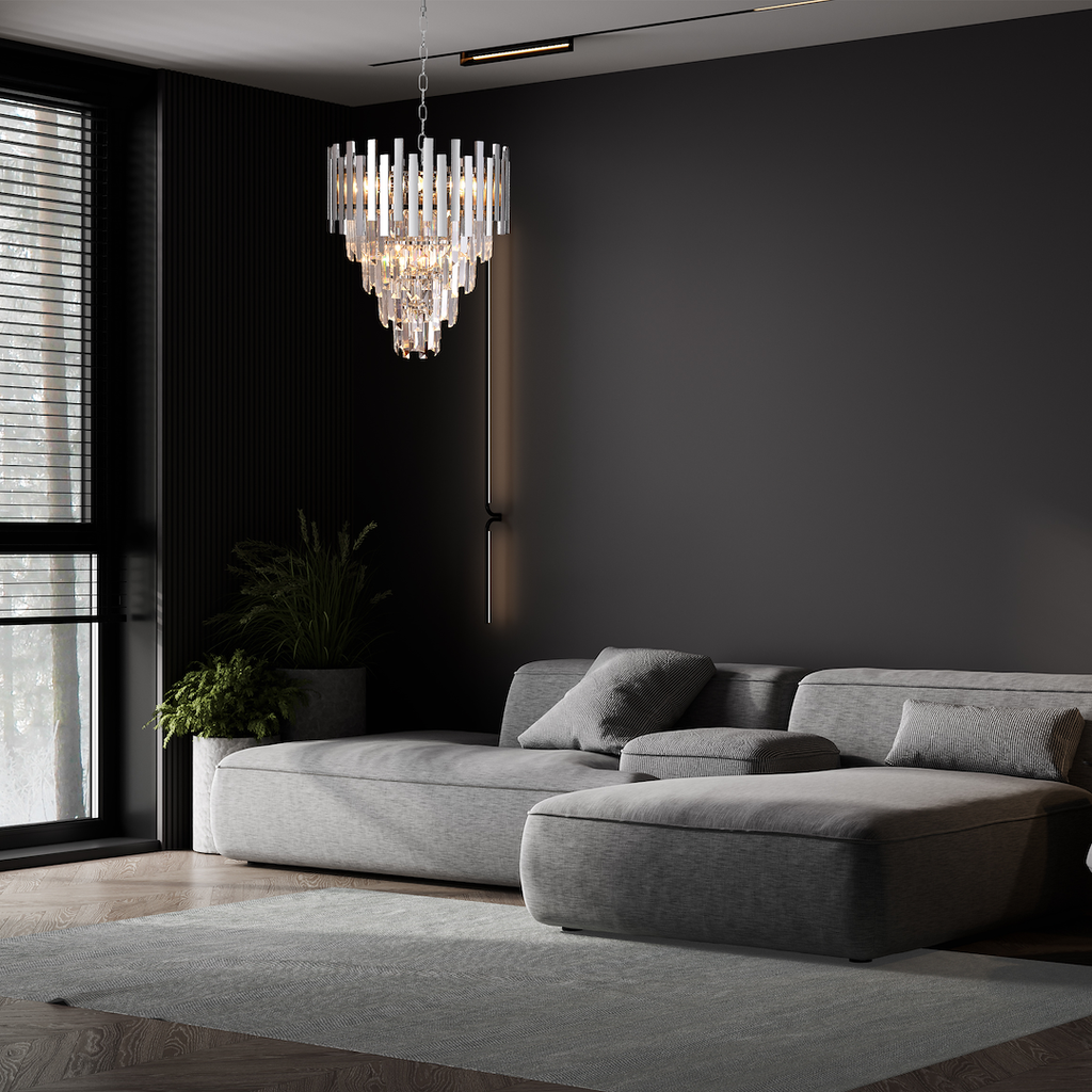 Viseća svjetiljka/luster ASPEN 9xE14, krom