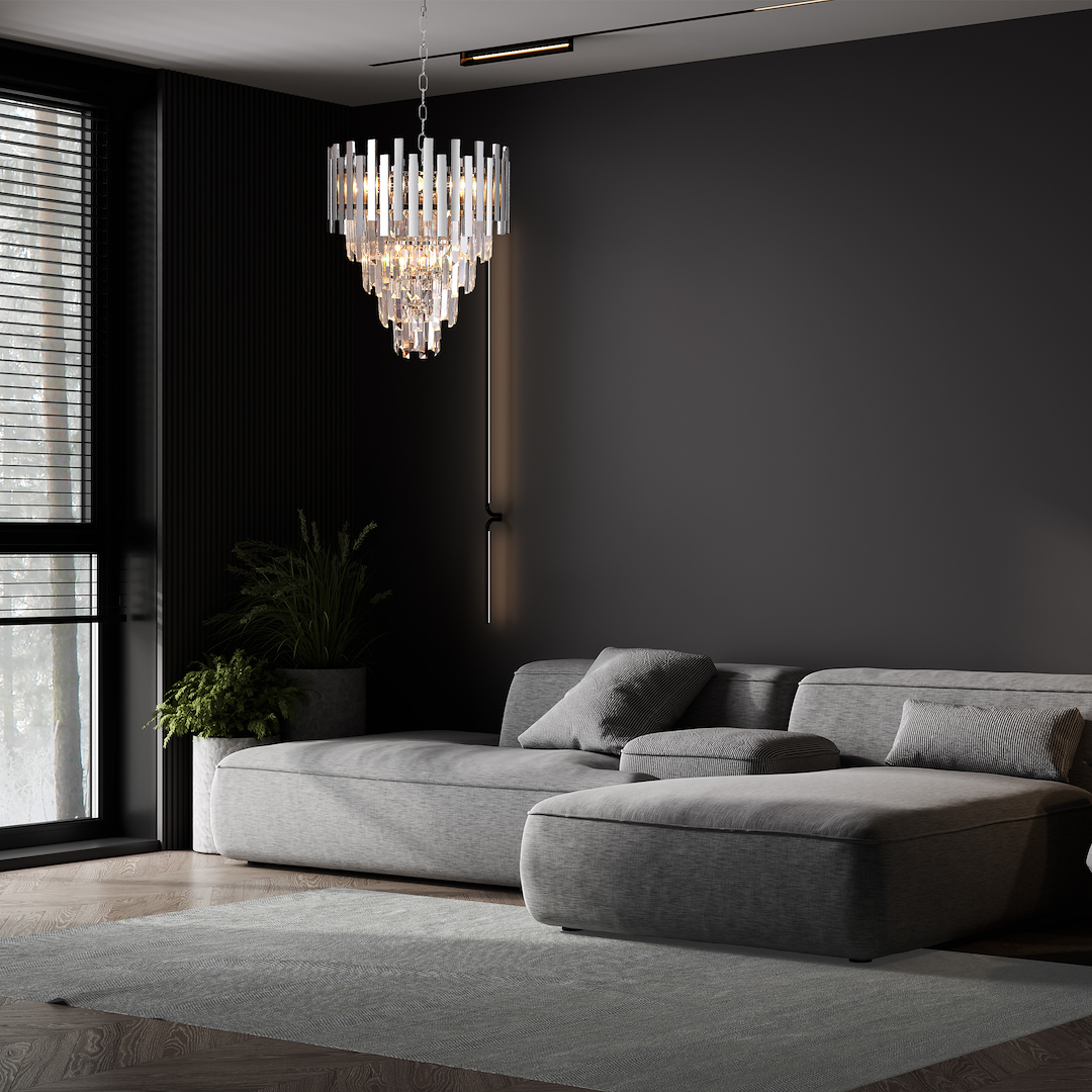 Viseća svjetiljka/luster ASPEN 9xE14, krom