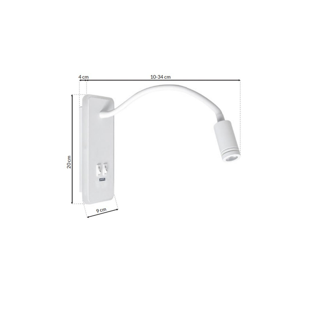 Noćna lampa BASE 8W + 2W BIJELA