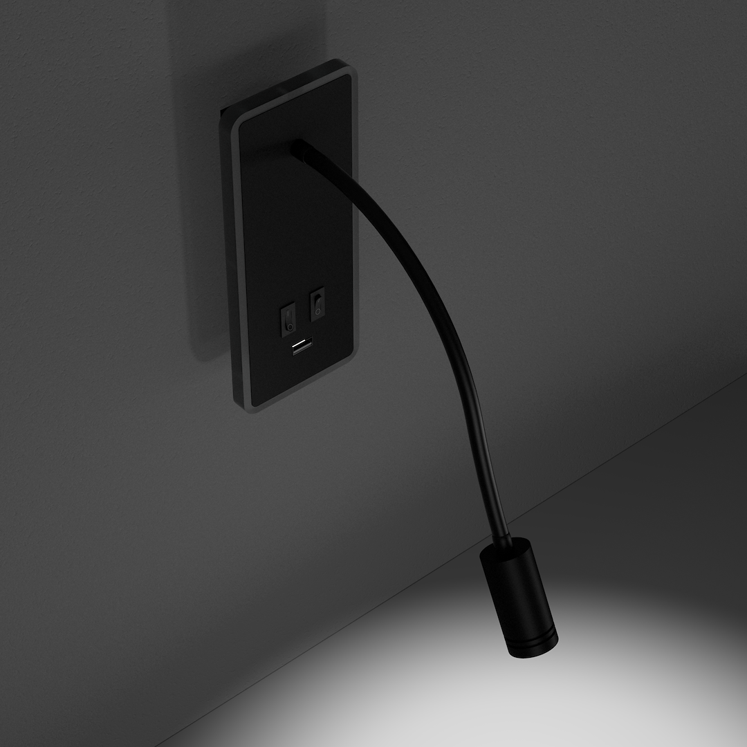 Noćna lampa BASE 8W+2W CRNA