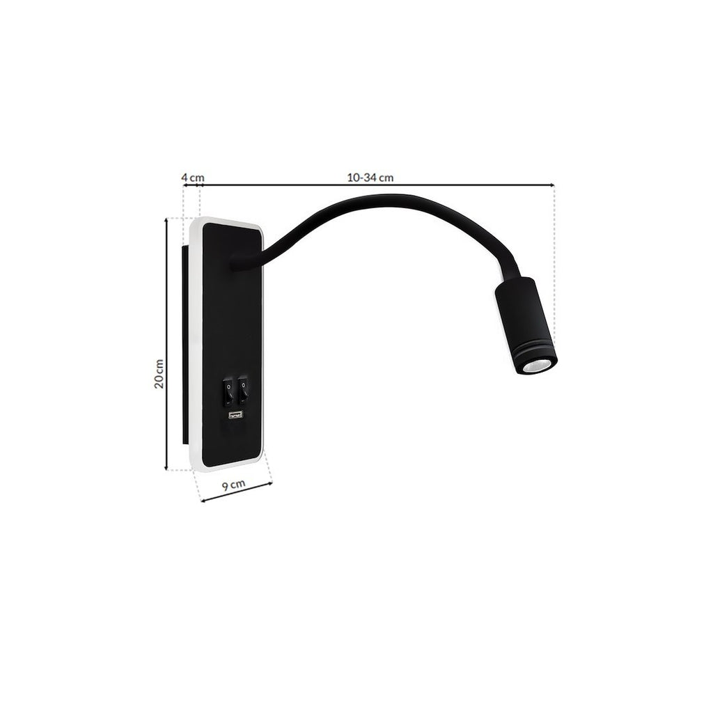 Noćna lampa BASE 8W+2W CRNA