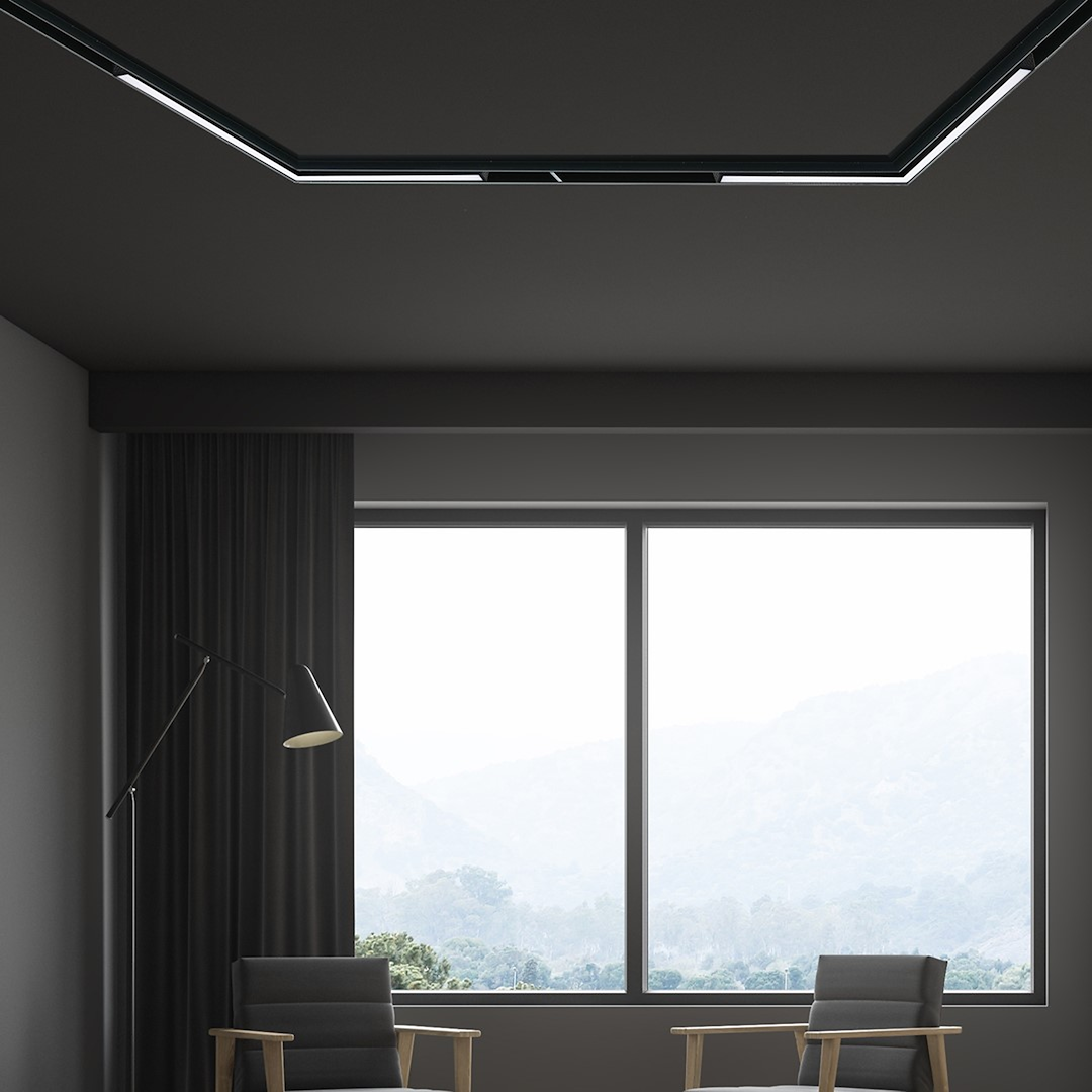 LED kutna svjetiljka 24W 4000K 48V za Magnetni sustav LARGE 20 mm širine, CRNA