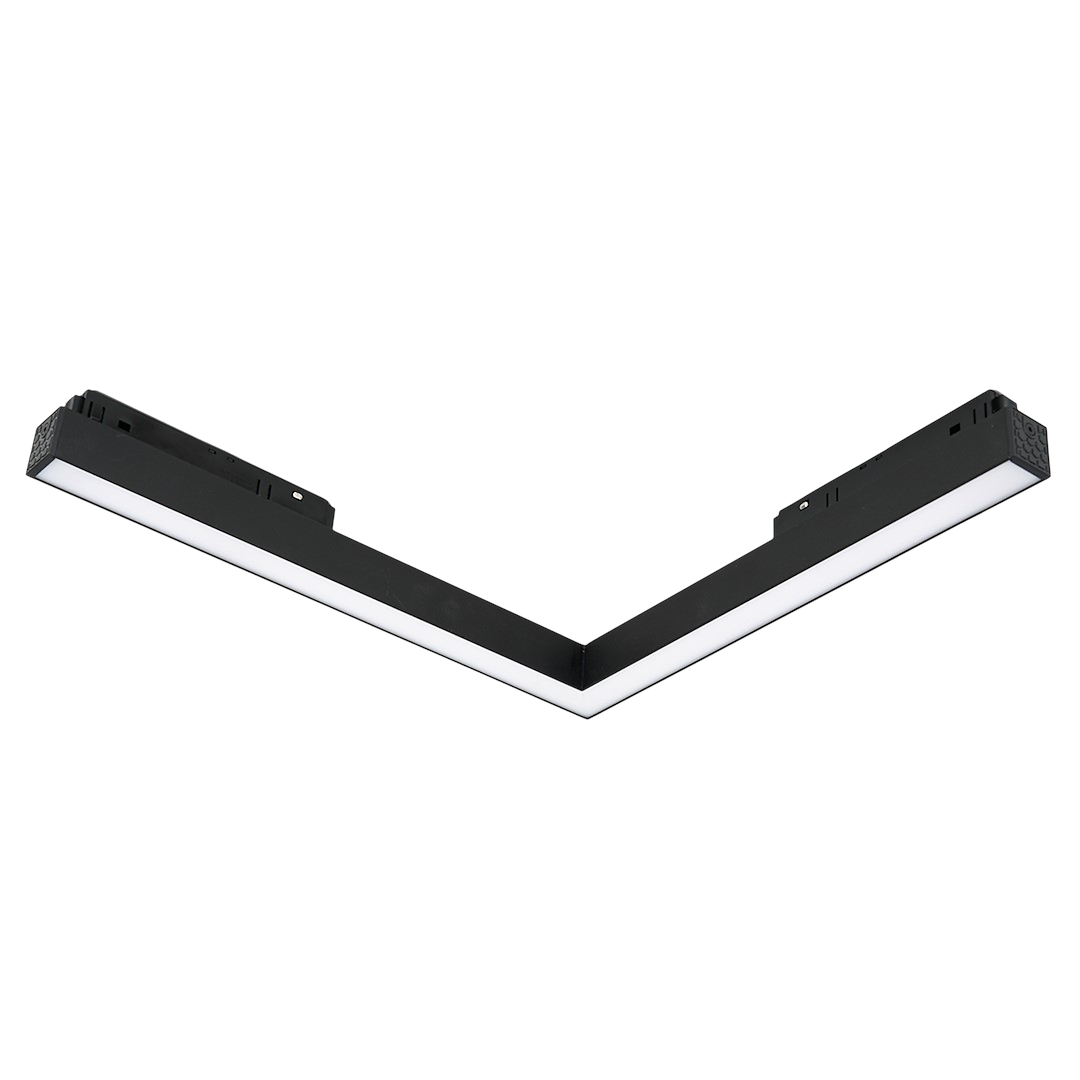 LED kutna svjetiljka 24W 4000K 48V za Magnetni sustav LARGE 20 mm širine, CRNA