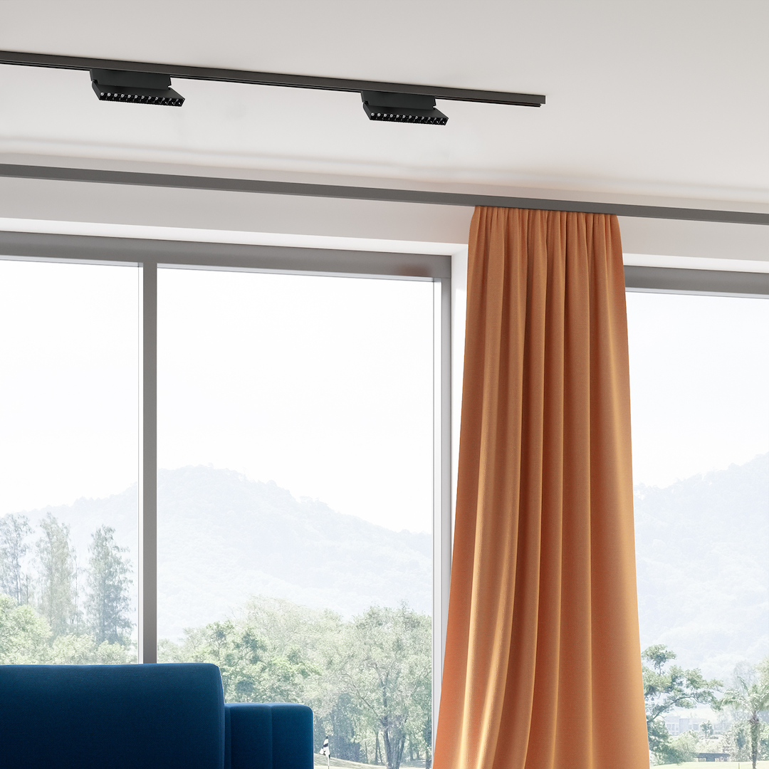 LED spot svjetiljka 12W 4000K 48V 16CM za Magnetni sustav LARGE 20 mm širine, CRNA