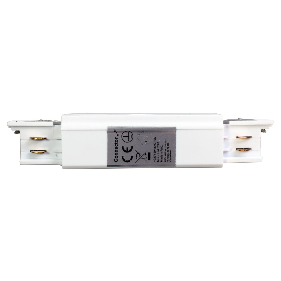 Priključak za lampu tračne rasvjete bijeli 3-kružni Tip: Ravni