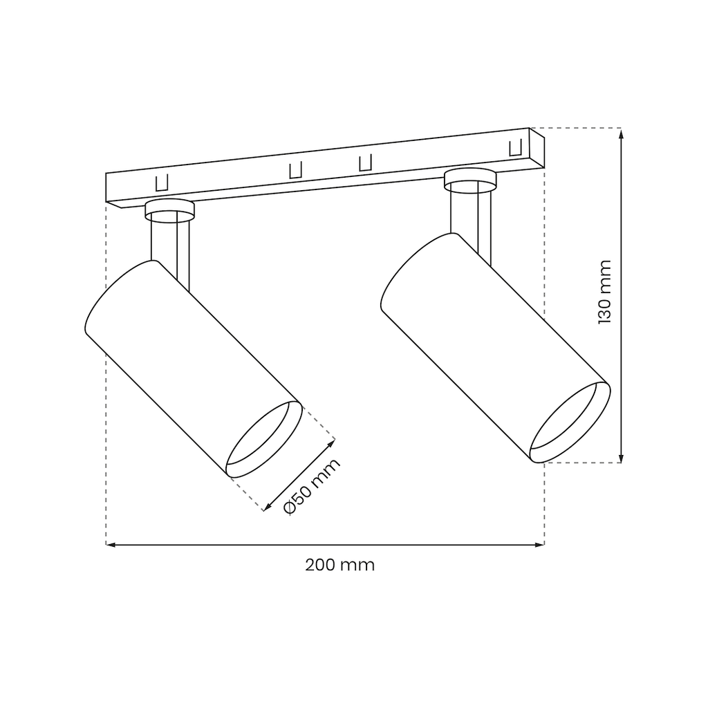 LED spot svjetiljka 2x10W 4000K 48V za Magnetni sustav LARGE 20 mm širine, CRNA