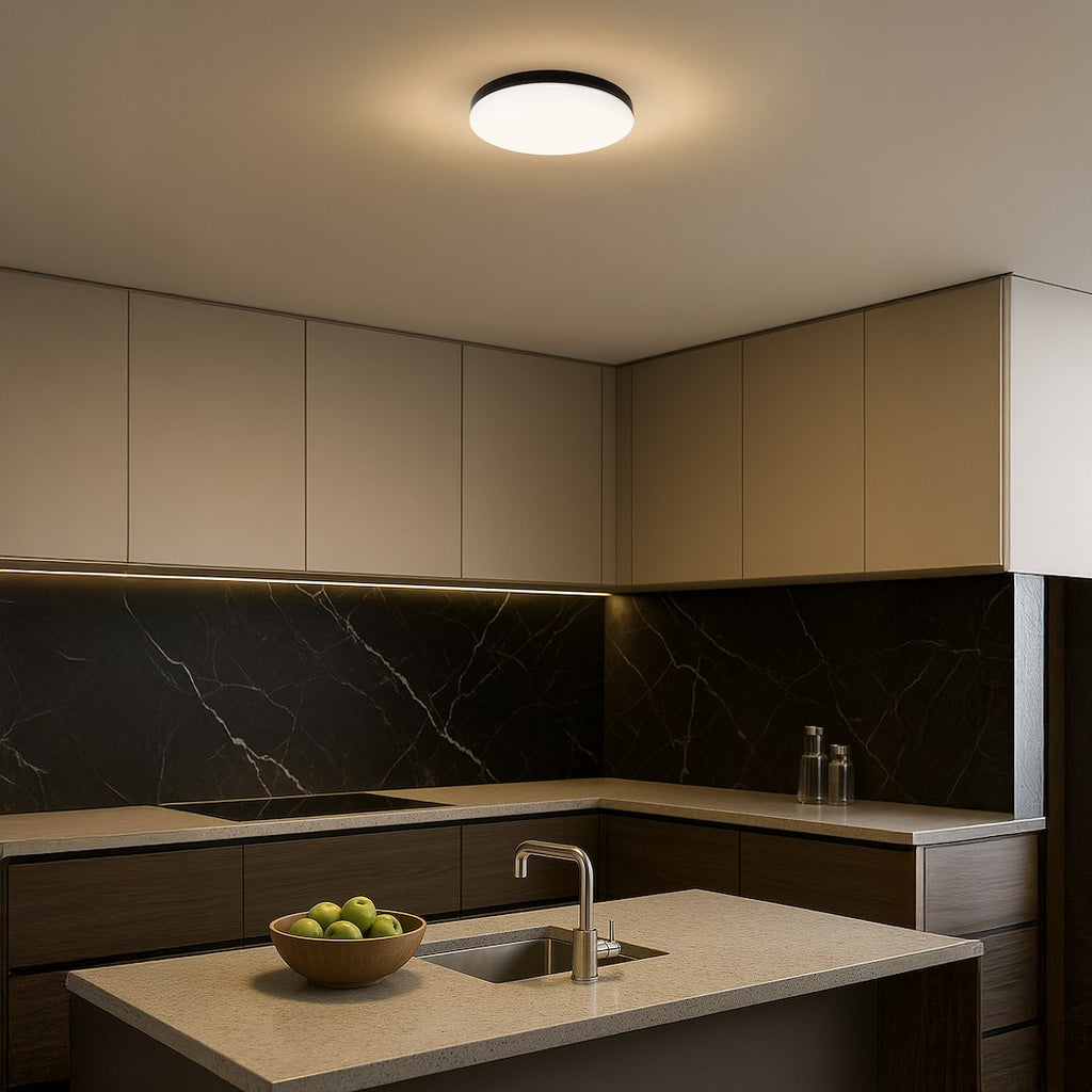 MAYA LED stropna svjetiljka Ø330 mm 15W IP44, CRNA