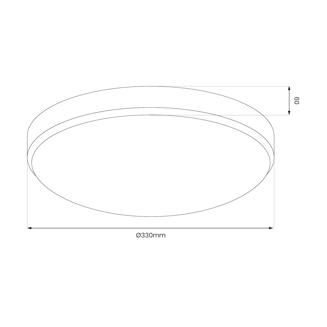 MAYA LED stropna svjetiljka Ø330 mm 15W IP44, CRNA