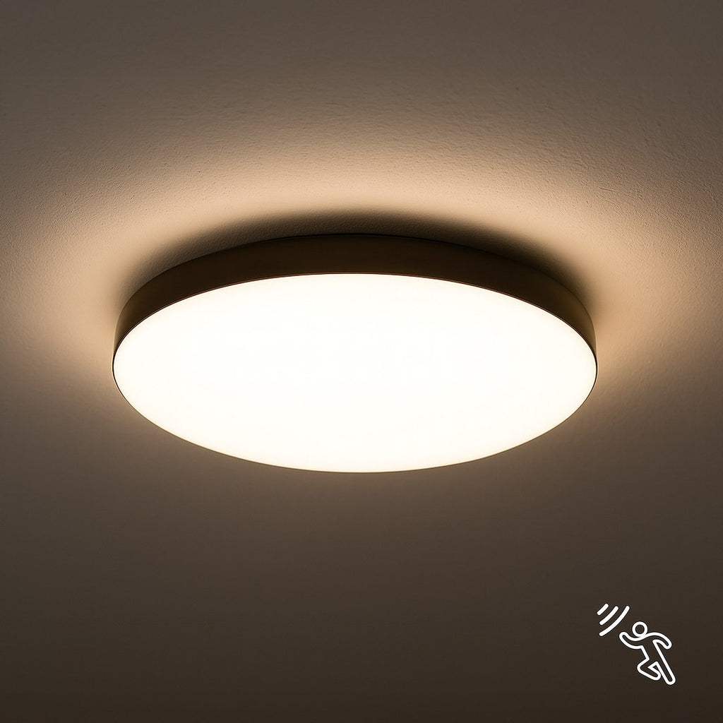 MAYA LED stropna svjetiljka sa PIR senzorom Ø330 mm 15W IP44, CRNA