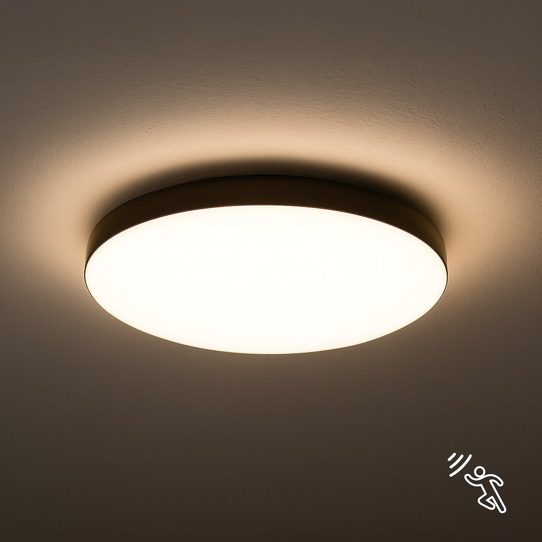 MAYA LED stropna svjetiljka sa PIR senzorom Ø330 mm 15W IP44, CRNA