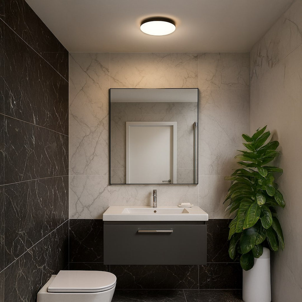 MAYA LED stropna svjetiljka sa PIR senzorom Ø330 mm 15W IP44, CRNA