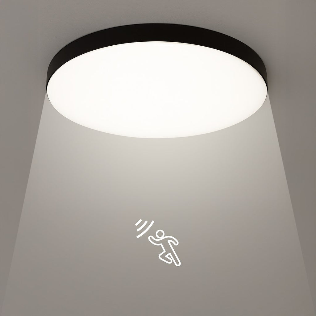 MAYA LED stropna svjetiljka sa PIR senzorom Ø330 mm 15W IP44, CRNA
