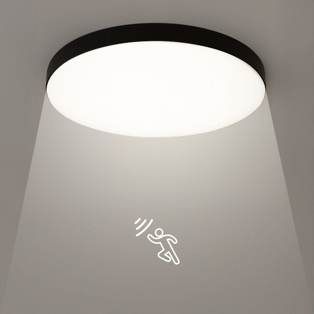 MAYA LED stropna svjetiljka sa PIR senzorom Ø330 mm 15W IP44, CRNA