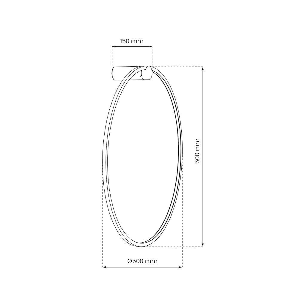 Zidna LED lampa Saturno Crna 25W