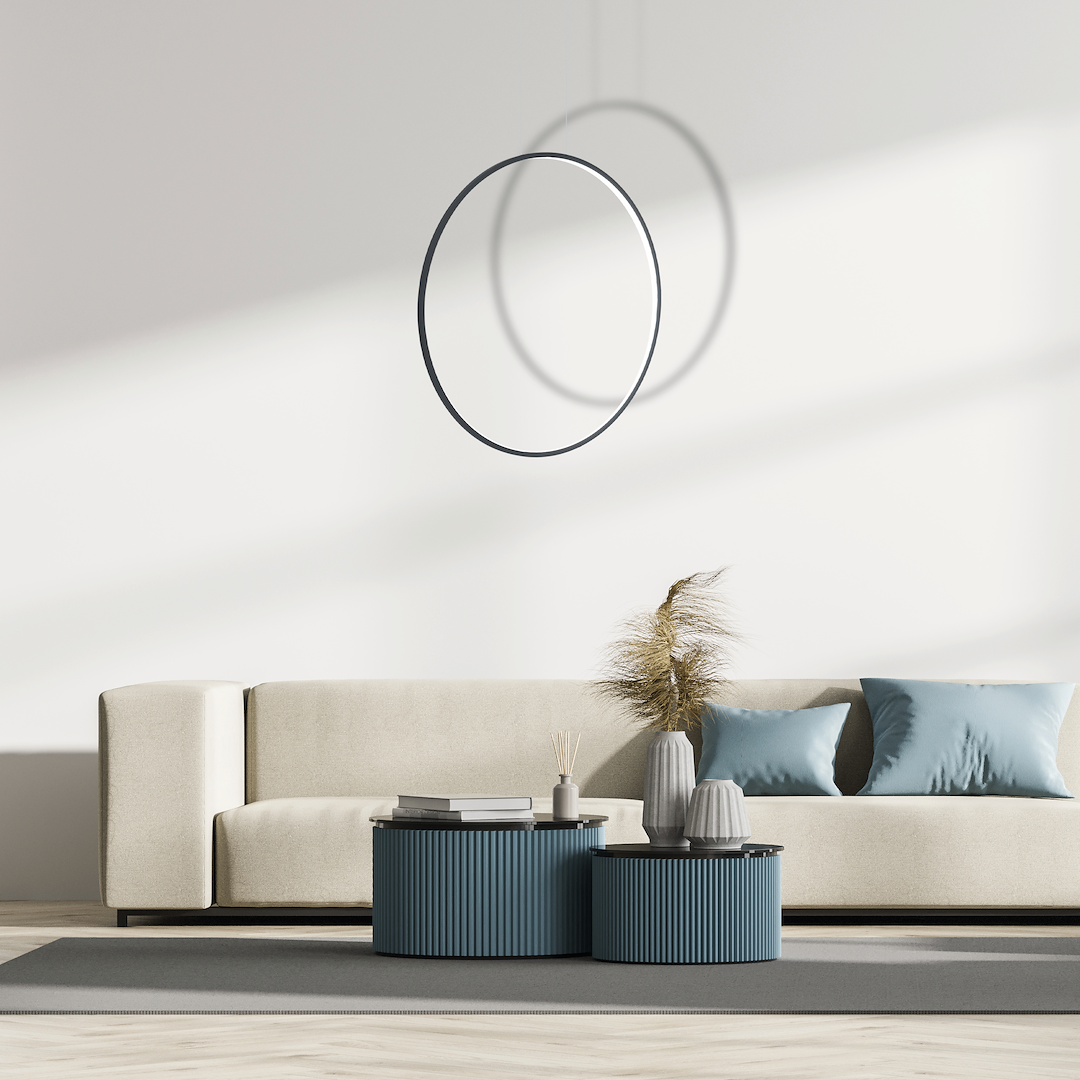 Saturno crna 46W LED viseća lampa