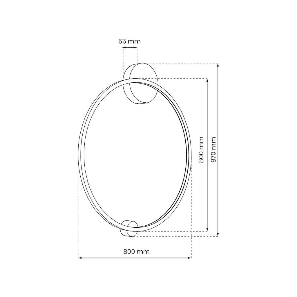 Saturno crna LED stropna - zidna svjetiljka 46W