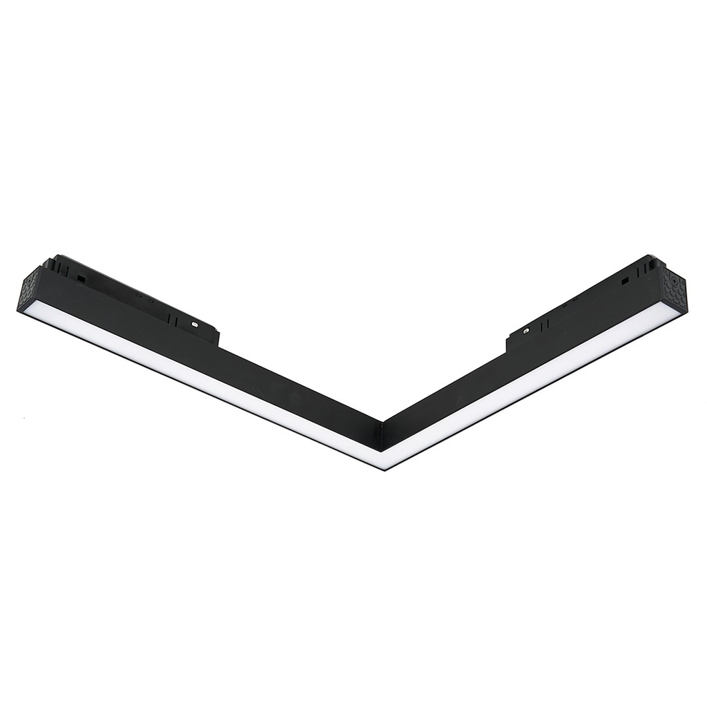 LED kutna svjetiljka 24W 3000K 48V za Magnetni sustav LARGE 20 mm širine, CRNA