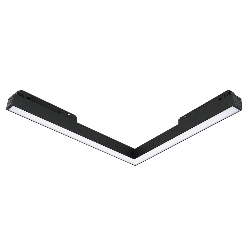 LED kutna svjetiljka 24W 3000K 48V za Magnetni sustav LARGE 20 mm širine, CRNA