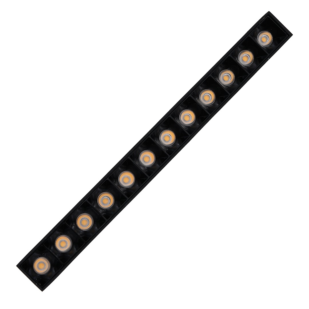 LED spot svjetiljka 12W 3000K 48V 16CM za Magnetni sustav LARGE 20 mm širine, CRNA