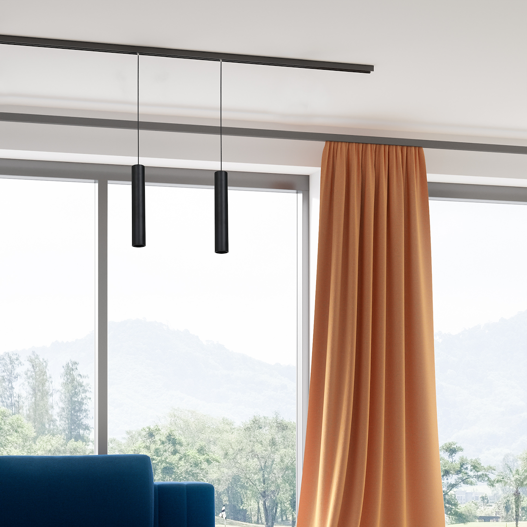 LED viseća svjetiljka 7W 3000K 48V 20CM za Magnetni sustav LARGE 20 mm širine, CRNA