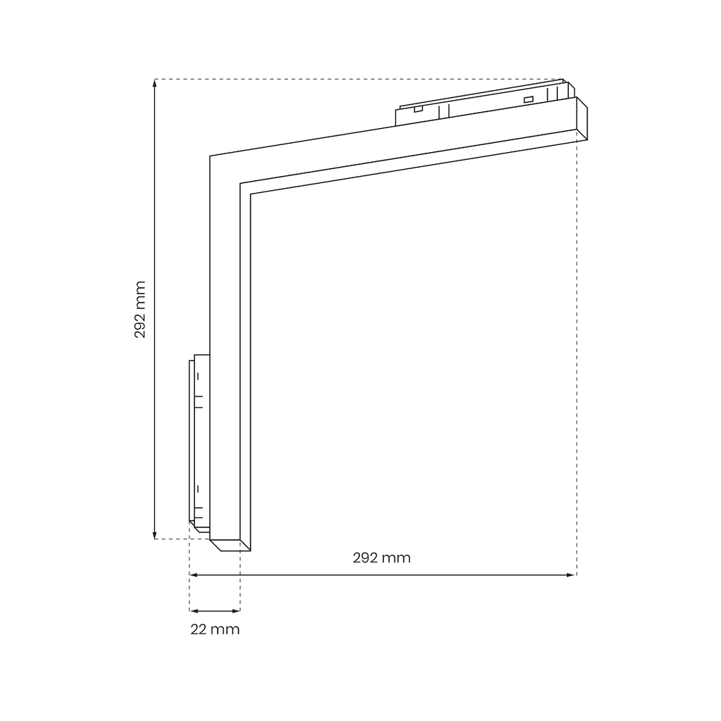 LED L svjetiljka 24W 3000K 48V za Magnetni sustav LARGE 20 mm širine, CRNA