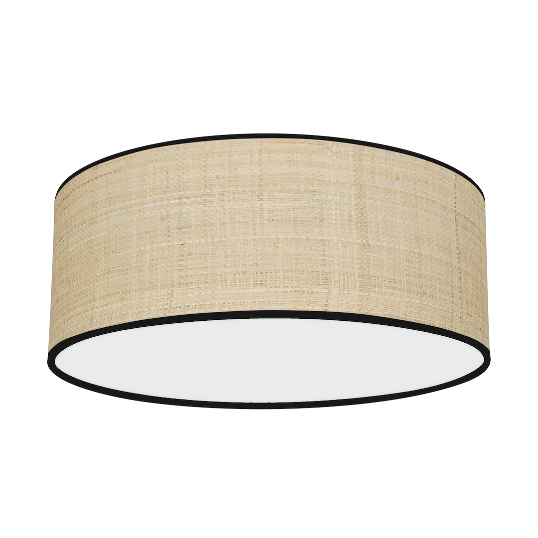 Marshall stropna lampa 2xE27 Ø40cm bijela/crna/ratan