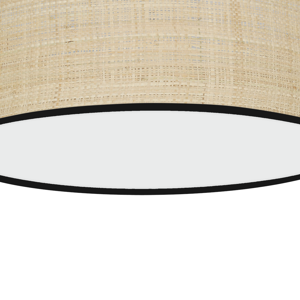 Marshall stropna lampa 2xE27 Ø40cm bijela/crna/ratan