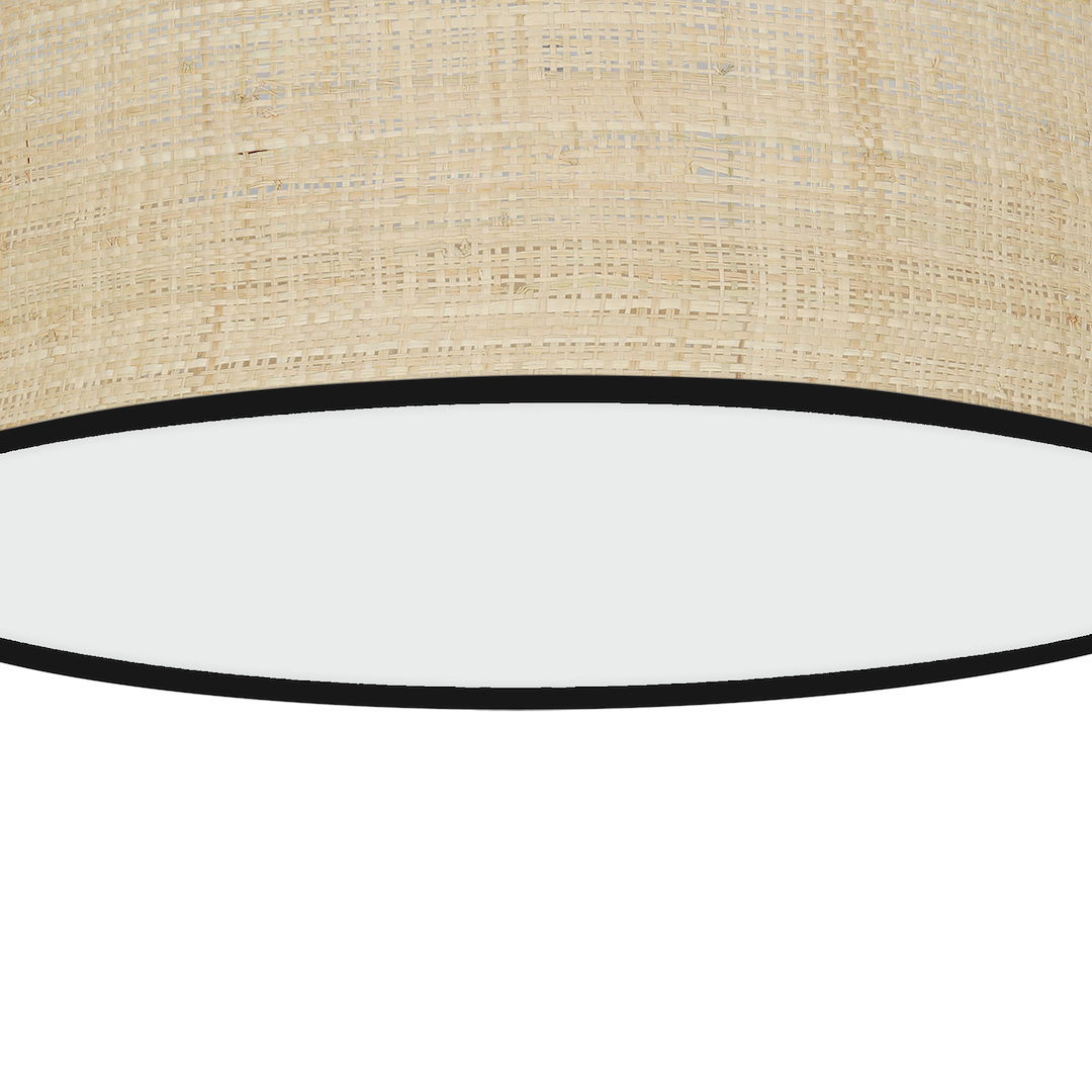 Marshall stropna lampa 2xE27 Ø40cm bijela/crna/ratan