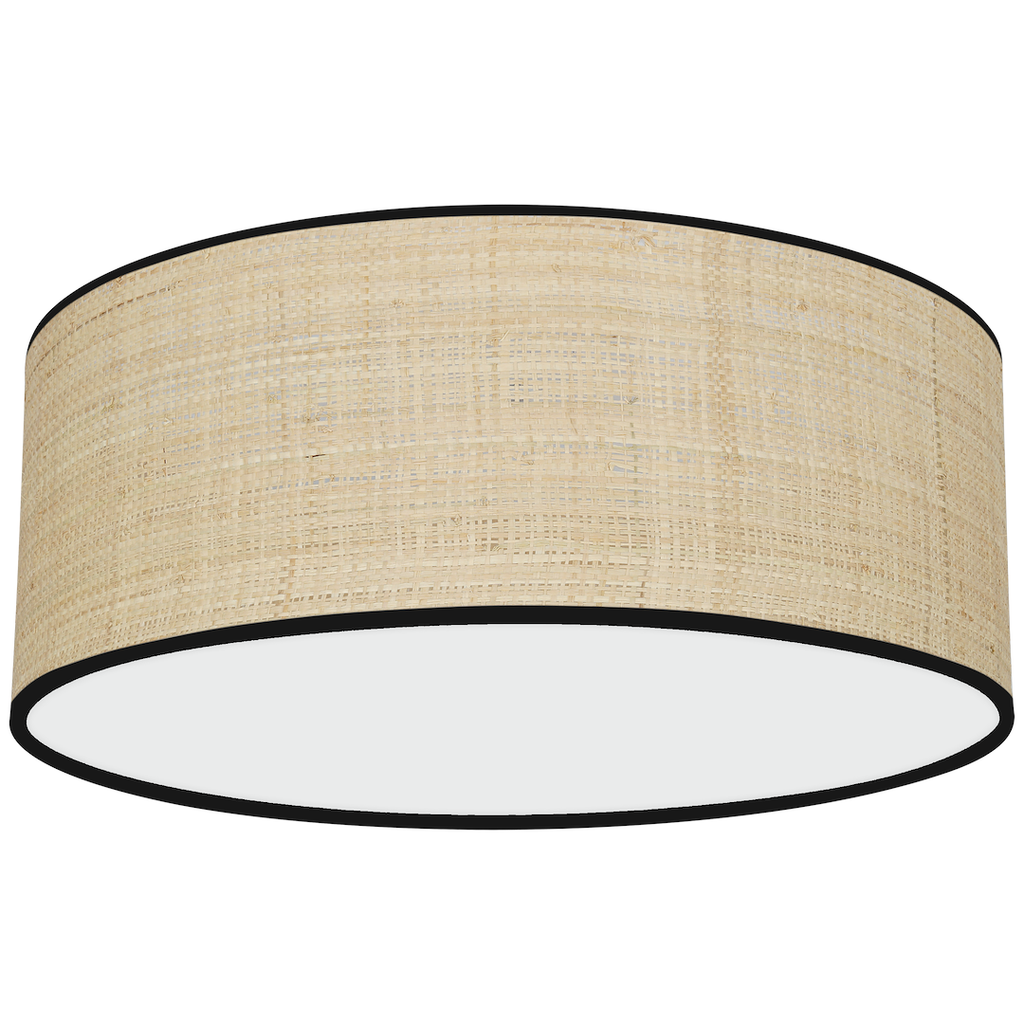 Marshall stropna lampa 2xE27 Ø40cm bijela/crna/ratan