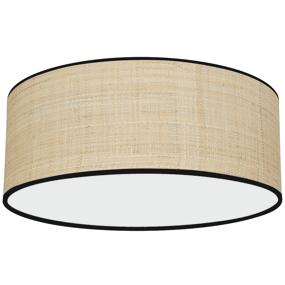 Marshall stropna lampa 2xE27 Ø40cm bijela/crna/ratan