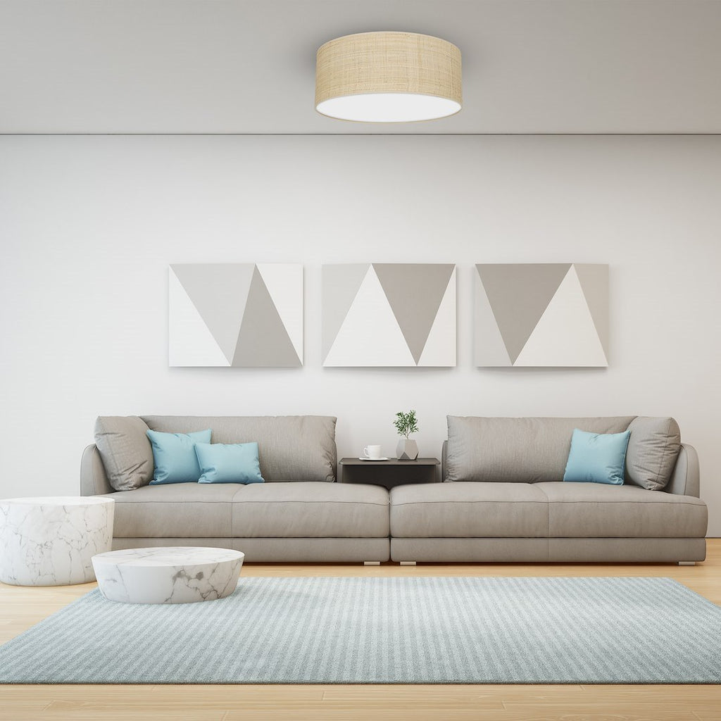 Marshall stropna lampa 2xE27 Ø40cm bijela/ratan