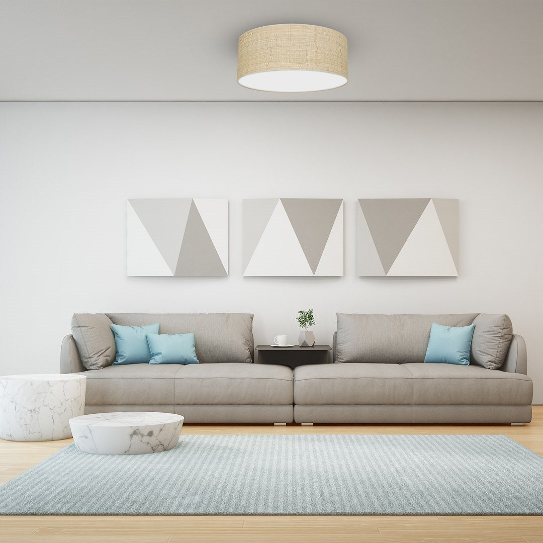 Marshall stropna lampa 2xE27 Ø40cm bijela/ratan