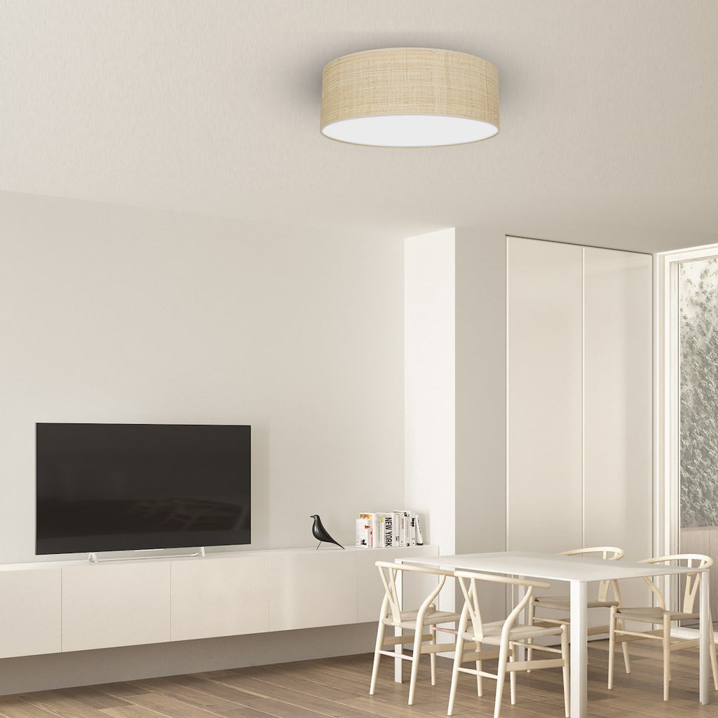 Marshall stropna lampa 3xE27 Ø50cm Bijela/Ratan