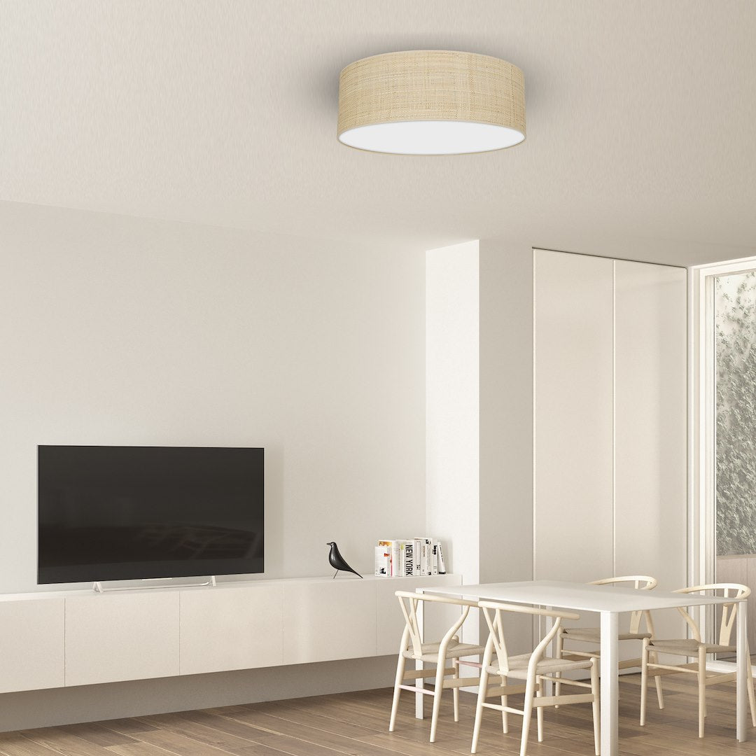 Marshall stropna lampa 3xE27 Ø50cm Bijela/Ratan