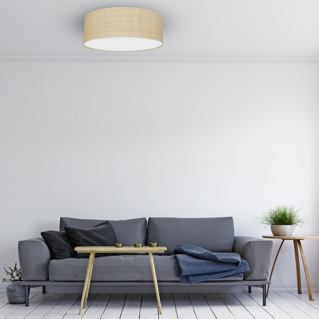 Marshall stropna lampa 3xE27 Ø50cm Bijela/Ratan