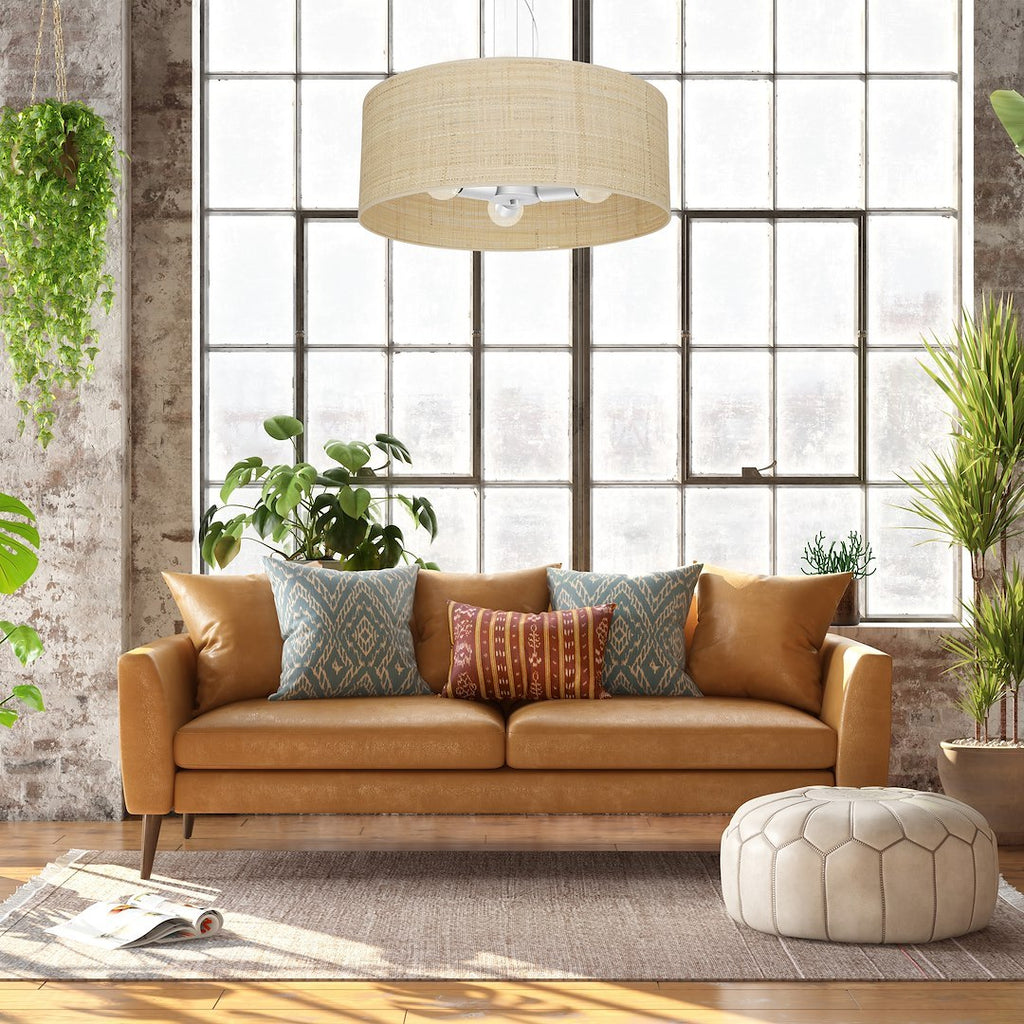 Marshall viseća lampa 3xE27 Ø50cm bijela/ratan
