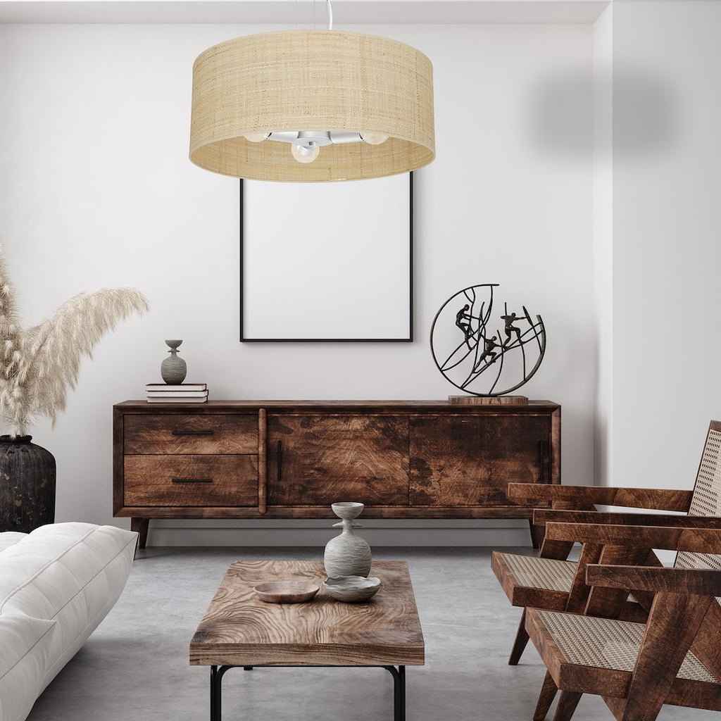 Marshall viseća lampa 3xE27 Ø50cm bijela/ratan