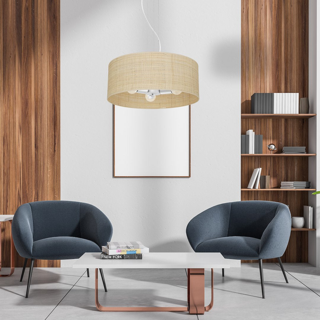 Marshall viseća lampa 3xE27 Ø50cm bijela/ratan