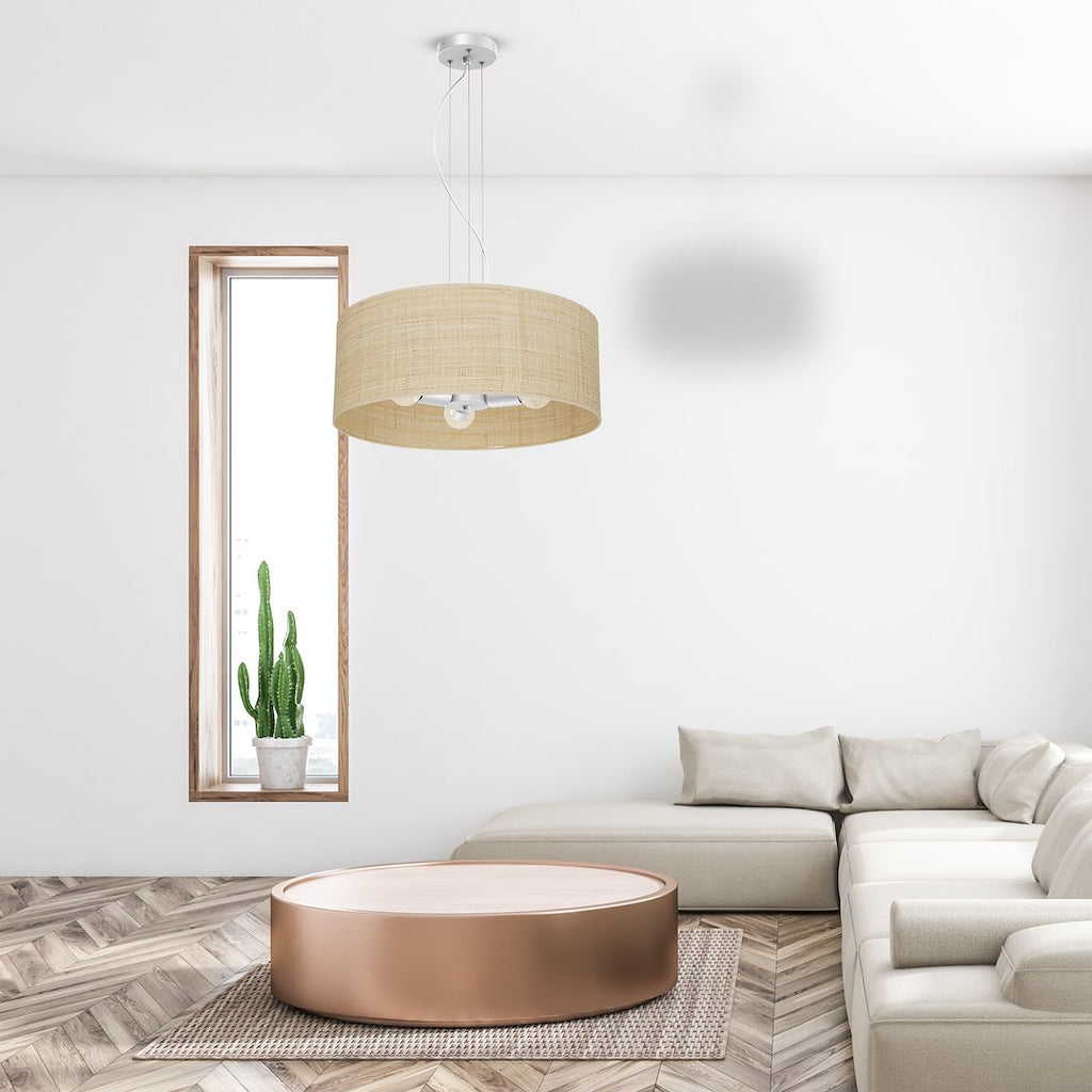 Marshall viseća lampa 3xE27 Ø50cm bijela/ratan