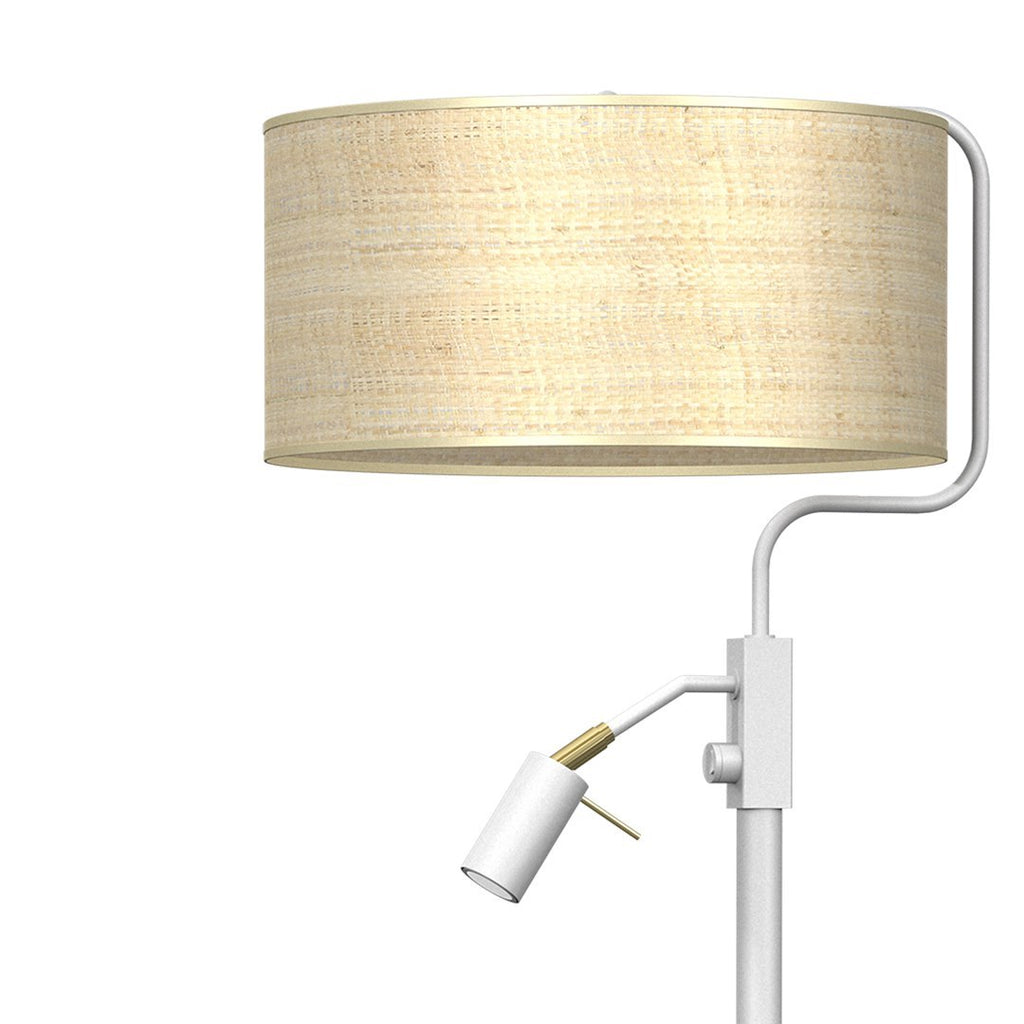 Marshall podna lampa 1xE27 + 1x mini GU10 bijela / ratan