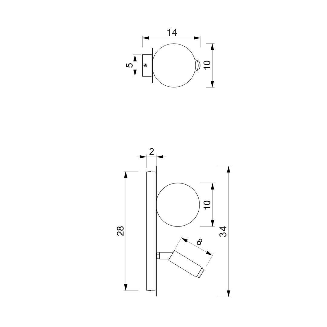 SIRIO zidna lampa 2xG9