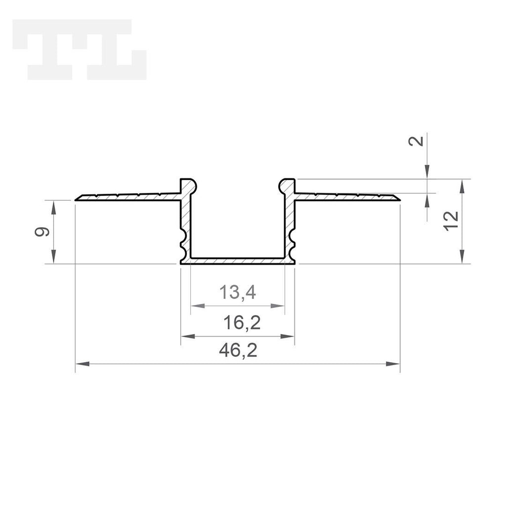 LED profil za gips ploče / knauf GK18-3, 2000 mm