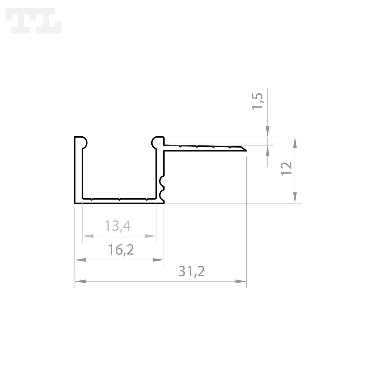 LED profil za gips ploče / knauf GK18-3 ½, 2000 mm