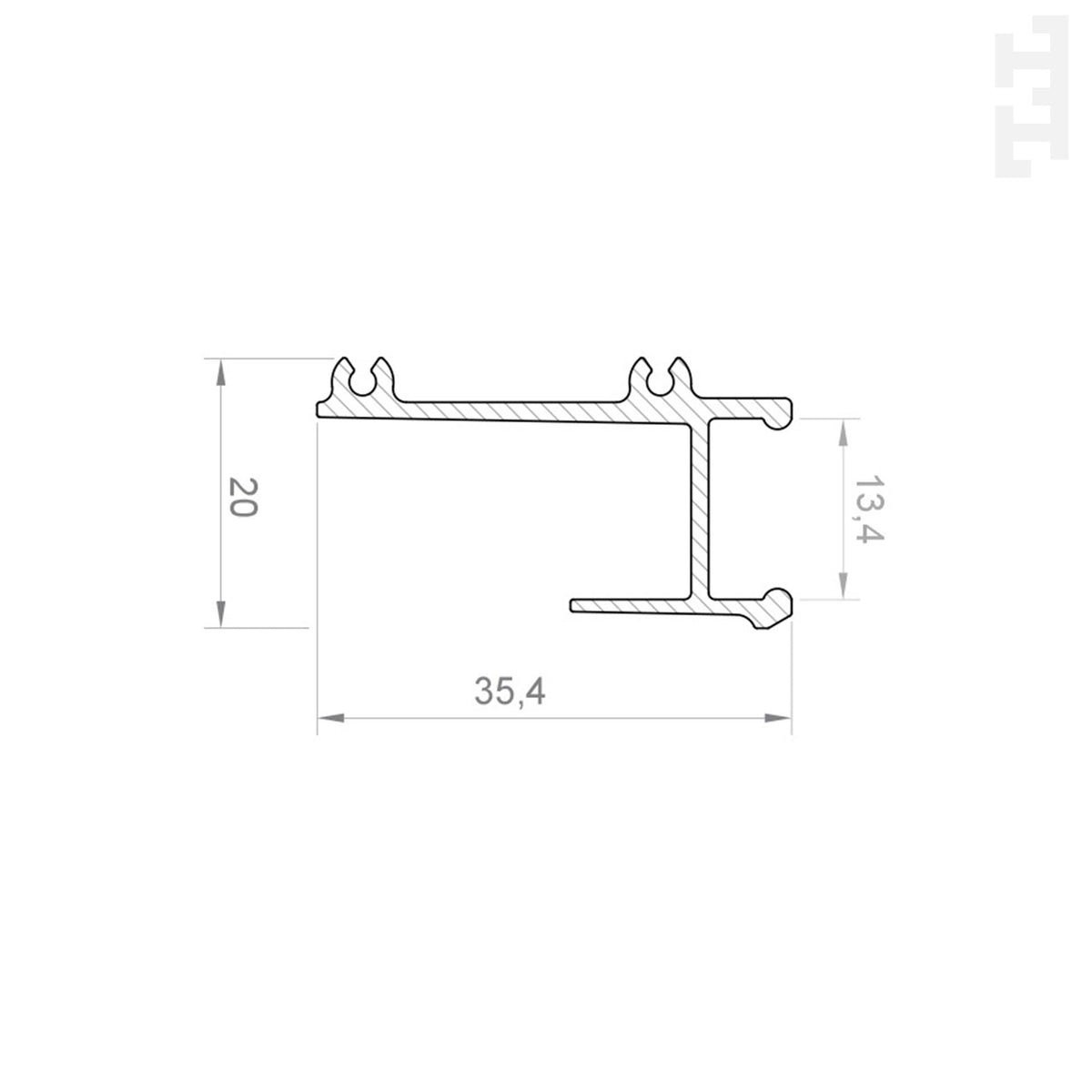 LED profil za gips ploče / knauf GK4-2, 2000 mm