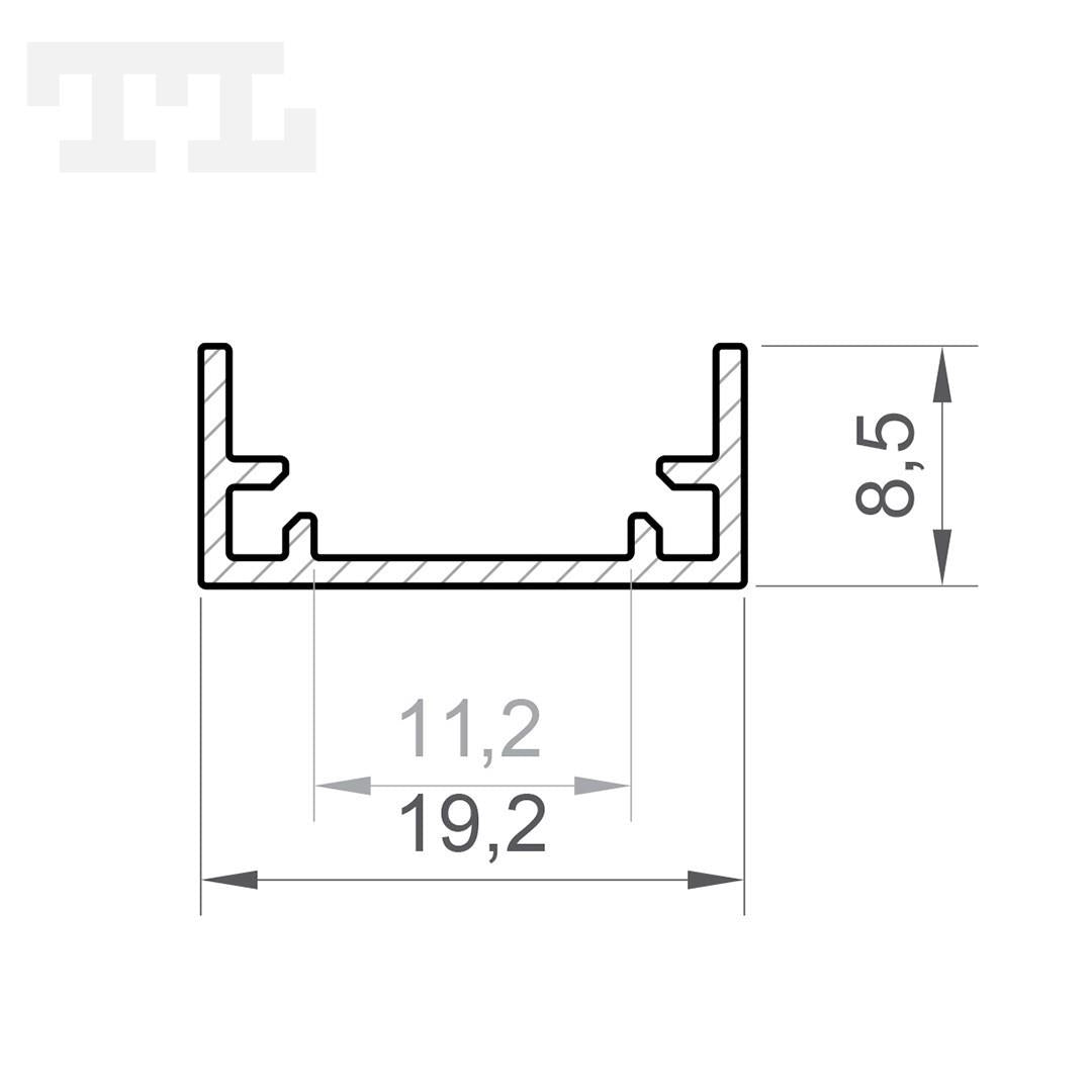 LED profil P11-1 HERMETIC, IP67, 2000 mm