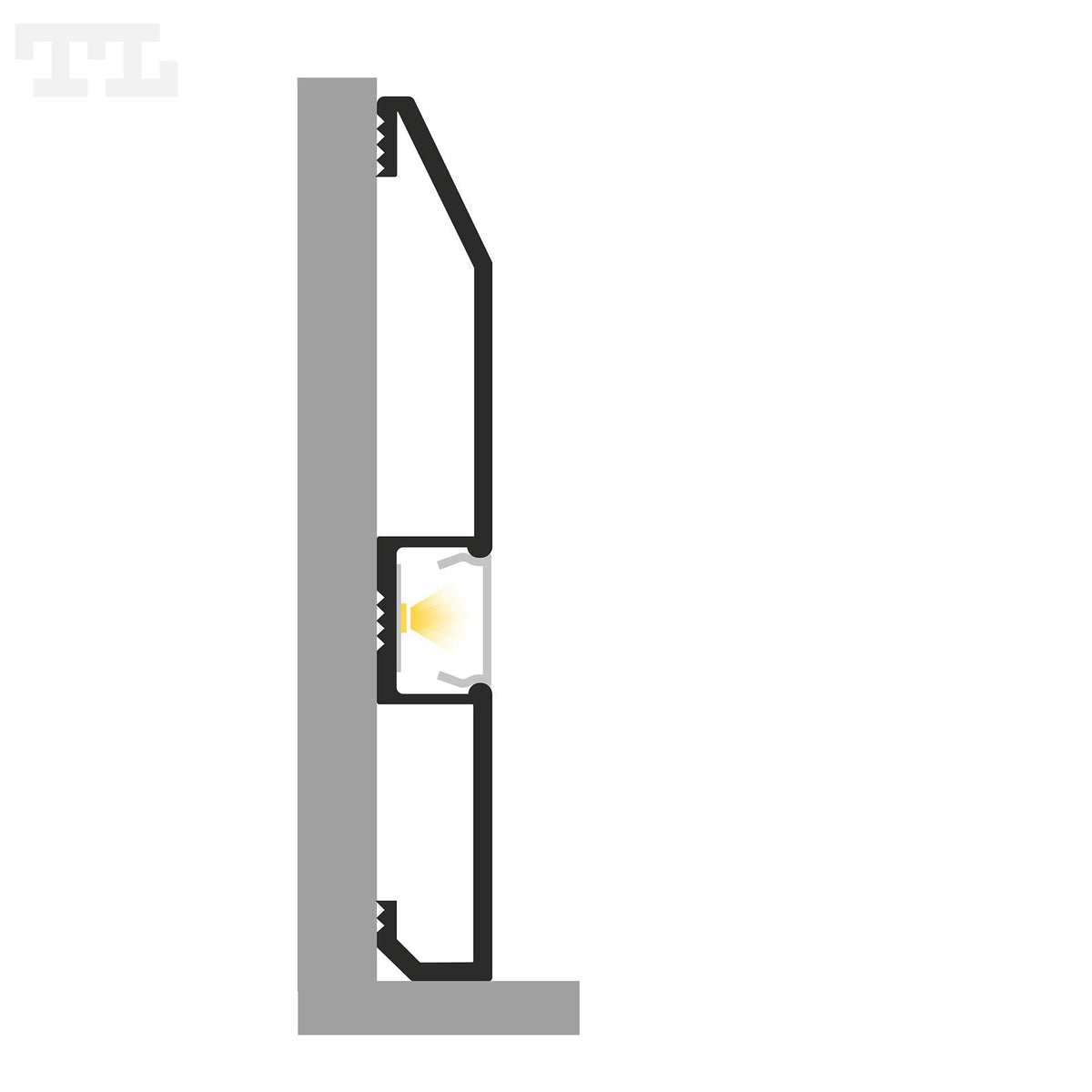 LED profil P16-1, 80×10x2000 mm