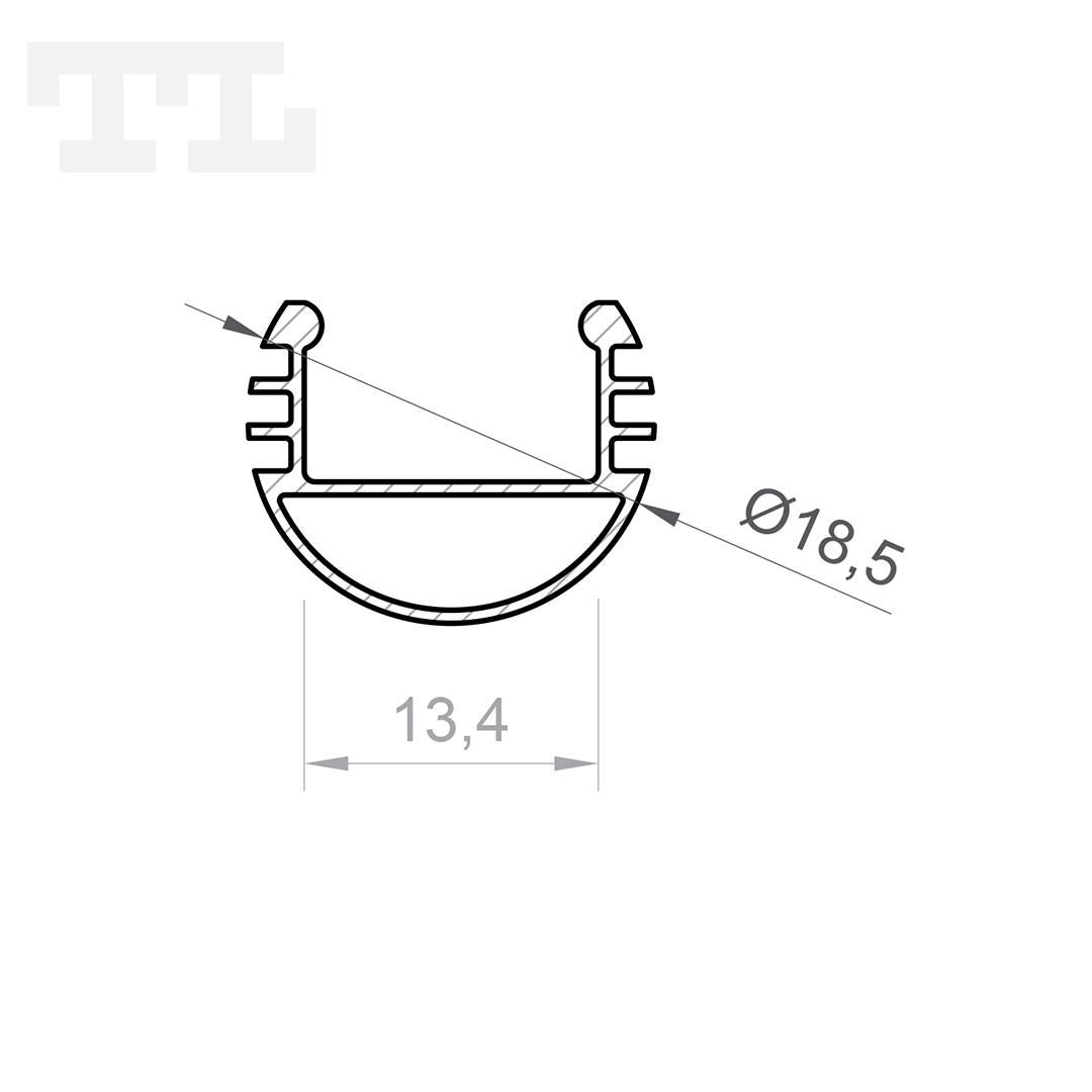 LED profil okrugli P8-1, Ø18,5x2000 mm