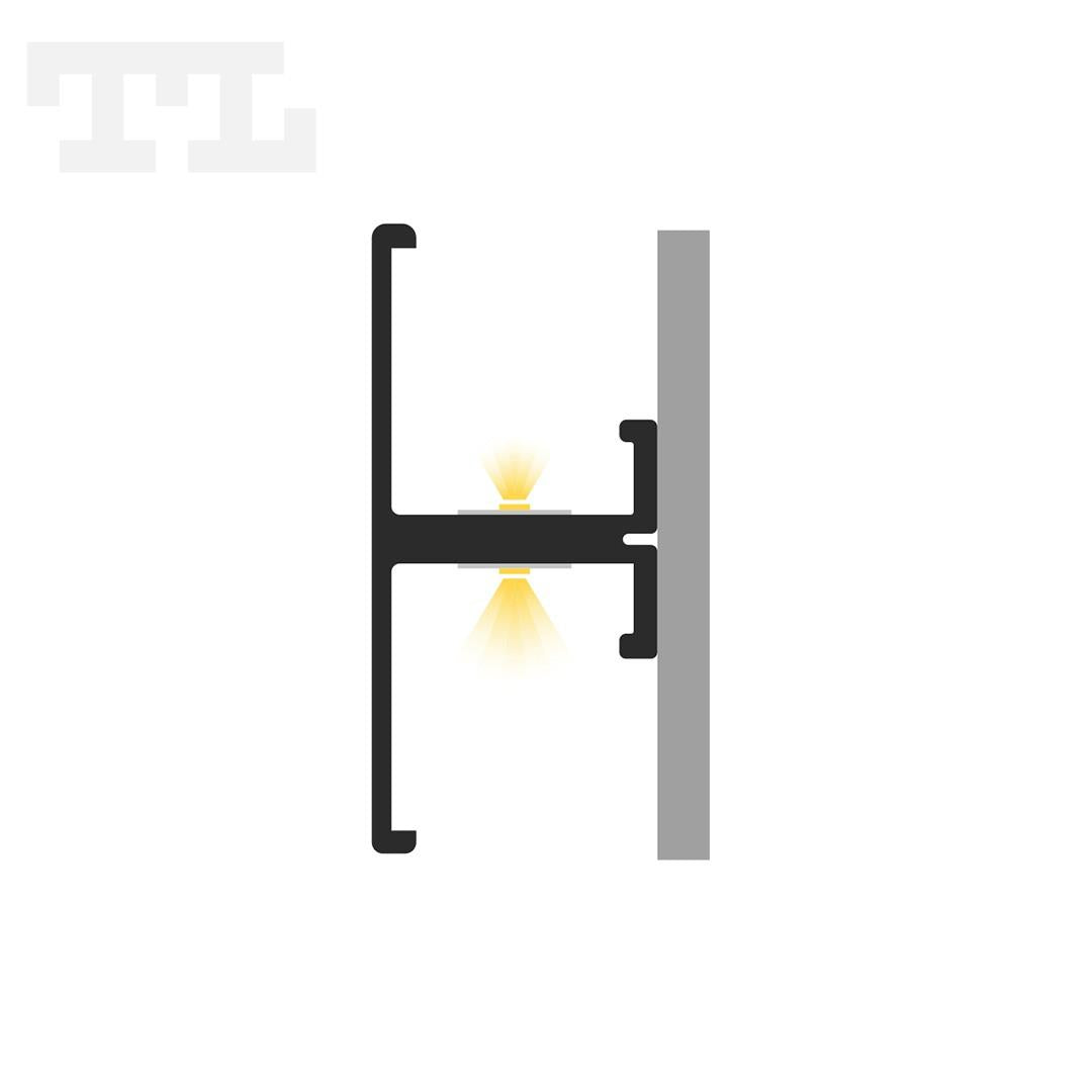 LED profil P9-1, 40×18x2000 mm