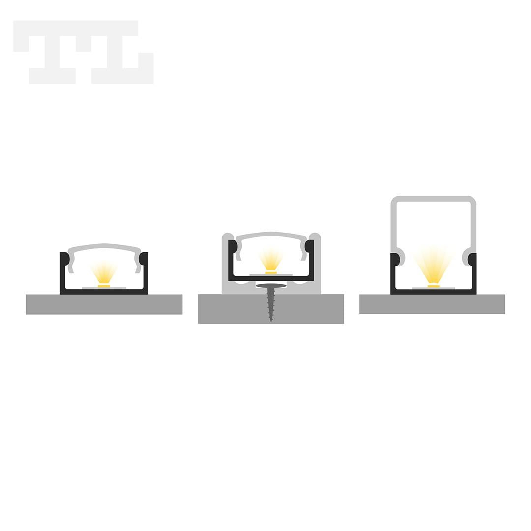LED profil nadgradni P4-1, 15×7x2000 mm